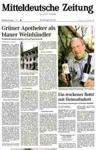 Pressebeitrag 'Gr&uuml;ner Apotheker als blauer Weinh&auml;ndler' MZ 23.04.2005